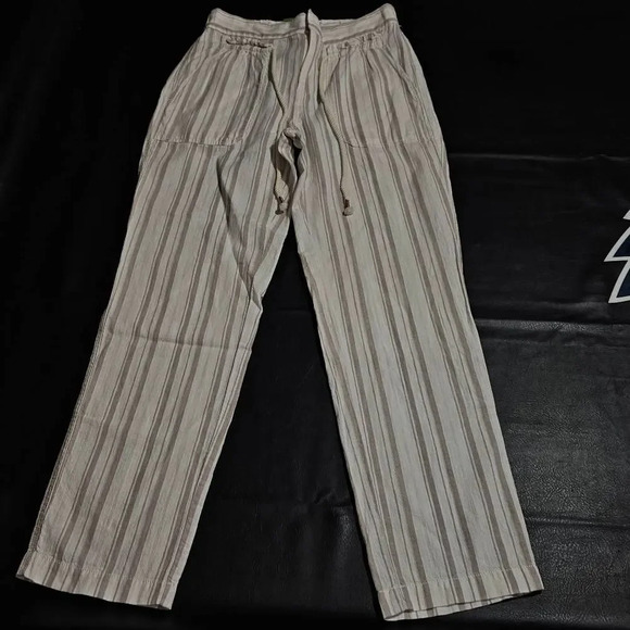Anthropologie Womens Seashore Striped‎ Linen Blend Pants 0 - Picture 1 of 6